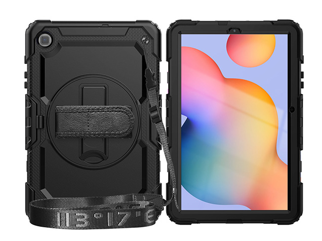 Rugged Impact Case with Strap for Samsung Galaxy Tab S6 Lite - Classic Black Rugged Impact Case with Strap for Samsung Galaxy Tab S6 Lite - Classic Black