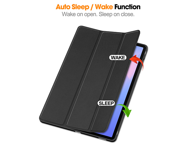 Slim Synthetic Leather Flip Case with Stand for Samsung Galaxy Tab S10 FE+ - Black