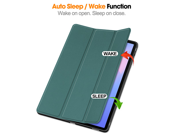 Slim Synthetic Leather Flip Case with Stand for Samsung Galaxy Tab S10 FE+ - Teal