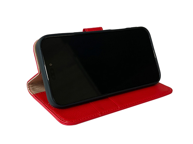 Premium Leather Wallet Case for Samsung Galaxy S25 Edge - Red