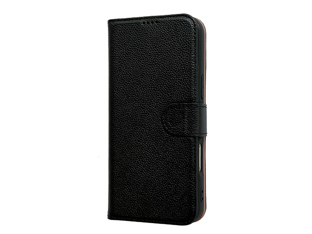 Premium Leather Wallet Case for Samsung Galaxy S25 Edge - Black