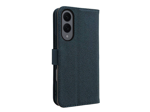 Premium Leather Wallet Case for Samsung Galaxy S25 Edge - Navy Leather Wallet Case