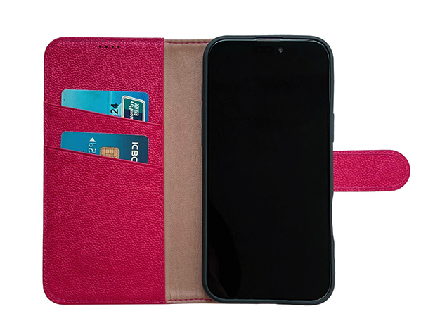 Premium Leather Wallet Case for Samsung Galaxy S25 Edge - French Rose
