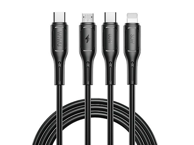 WiWU Starlink 3-in-1 Charging Cable - USB-C Cable & Adapter