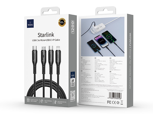 WiWU Starlink 3-in-1 Charging Cable - USB-C