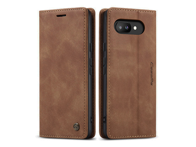 CaseMe Slim Synthetic Leather Wallet Case with Stand for Google Pixel 9a - Tan