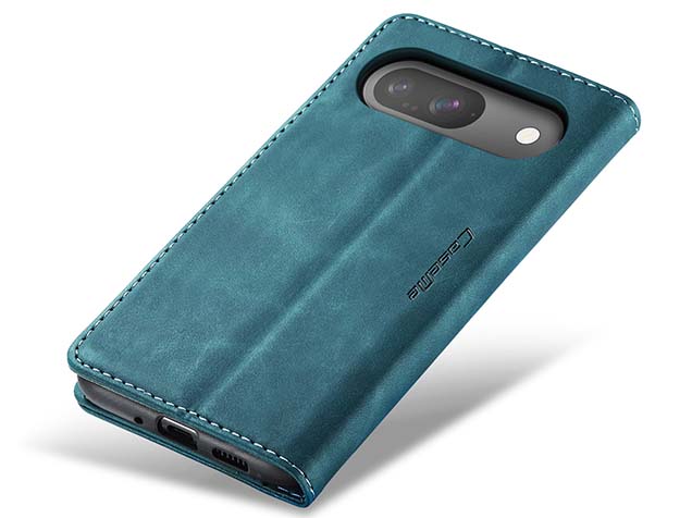 CaseMe Slim Synthetic Leather Wallet Case with Stand for Google Pixel 10 - Teal