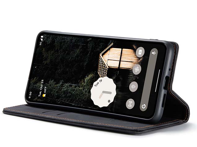 CaseMe Slim Synthetic Leather Wallet Case with Stand for Google Pixel 10 Pro XL - Charcoal