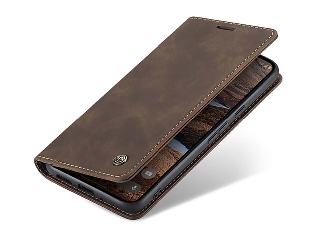 CaseMe Slim Synthetic Leather Wallet Case with Stand for Google Pixel 10 Pro XL - Chocolate Leather Wallet Case
