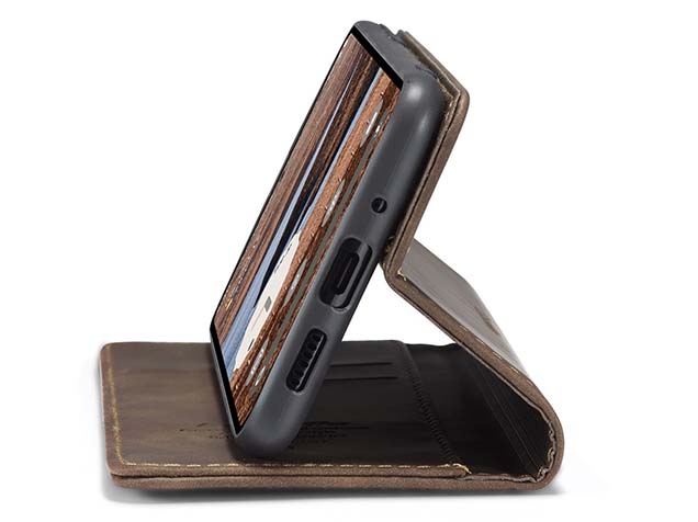 CaseMe Slim Synthetic Leather Wallet Case with Stand for Google Pixel 10 Pro XL - Chocolate