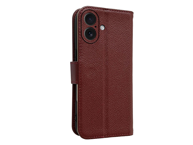 Premium Leather Wallet Case for Apple iPhone 17 - Rosewood Leather Wallet Case