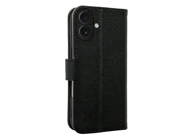 Premium Leather Wallet Case for Apple iPhone 17 - Black Leather Wallet Case
