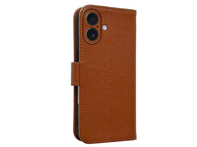 Premium Leather Wallet Case for Apple iPhone 17 - Caramel Leather Wallet Case