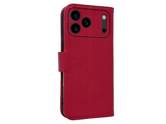 Premium Leather Wallet Case for Apple iPhone 17 Pro Max - French Rose