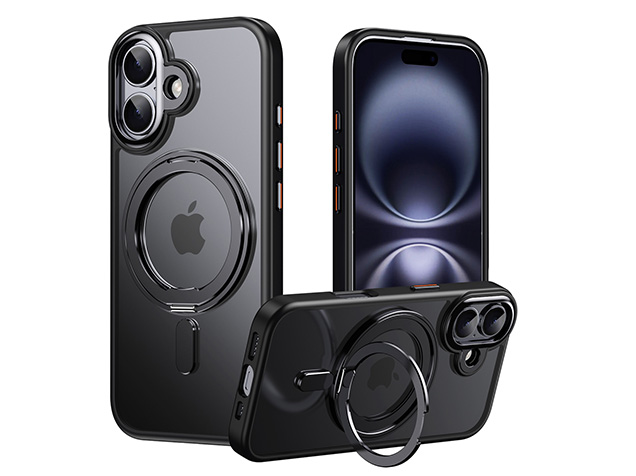 Magnetic Ring Stand Case for iPhone 17 - Black