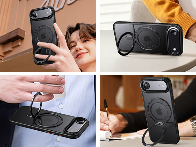 Magnetic Ring Stand Case for iPhone Air - Silver