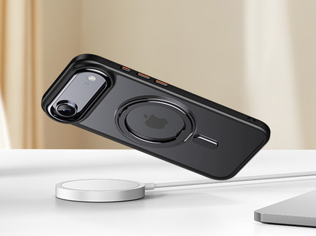 Magnetic Ring Stand Case for iPhone Air - Black