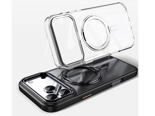 Magnetic Ring Stand Case for iPhone 17 Pro Max - Black