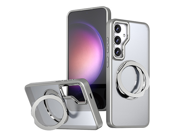 Magnetic Ring / Stand Case for Samsung S25 FE - Silver Hard Case