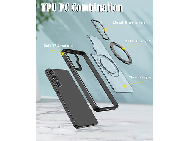 Magnetic Ring / Stand Case for Samsung S25 FE - Black