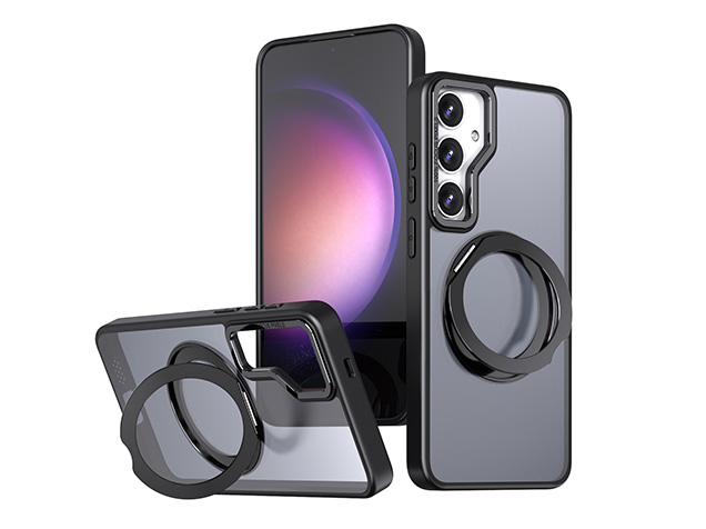 Magnetic Ring / Stand Case for Samsung A16 - Black Hard Case