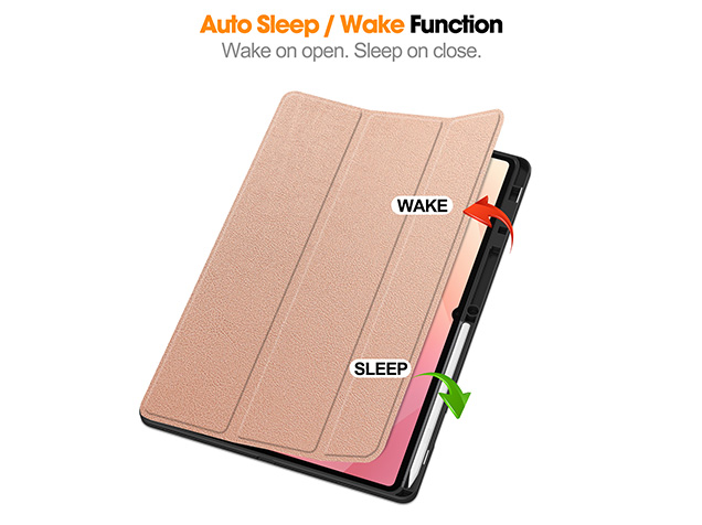 Slim Synthetic Leather Flip Case with Stand for Samsung Galaxy Tab S11 Ultra - Rose Gold