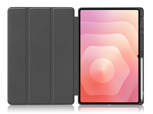 Slim Synthetic Leather Flip Case with Stand for Samsung Galaxy Tab S11 Ultra - Rose Gold