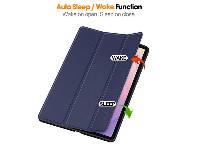 Slim Synthetic Leather Flip Case with Stand for Samsung Galaxy Tab S11 - Navy