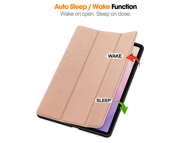 Slim Synthetic Leather Flip Case with Stand for Samsung Galaxy Tab S11 - Rose Gold