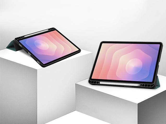 Slim Synthetic Leather Flip Case with Stand for Samsung Galaxy Tab S11 - Teal