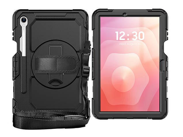 Rugged Impact Case with Strap for Samsung Galaxy Tab S11 - Black Impact Case