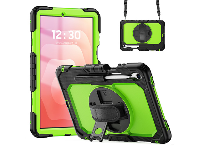 Rugged Impact Case with Strap for Samsung Galaxy Tab S11 - Green