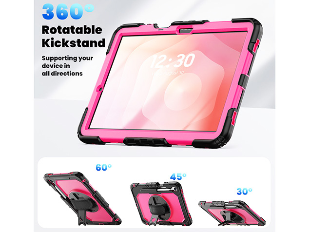 Rugged Impact Case with Strap for Samsung Galaxy Tab S11 - Pink