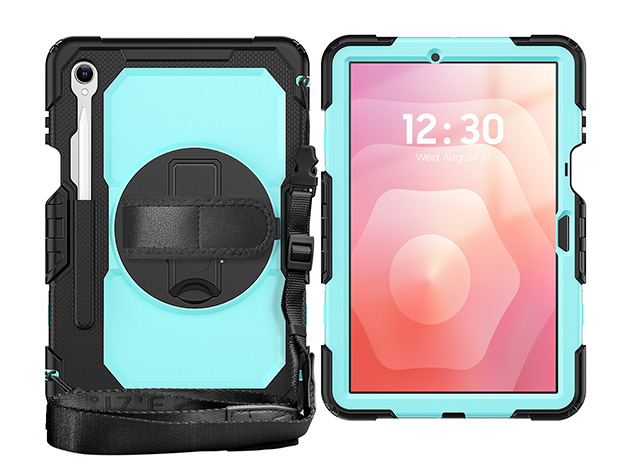 Rugged Impact Case with Strap for Samsung Galaxy Tab S11 - Turquoise Impact Case
