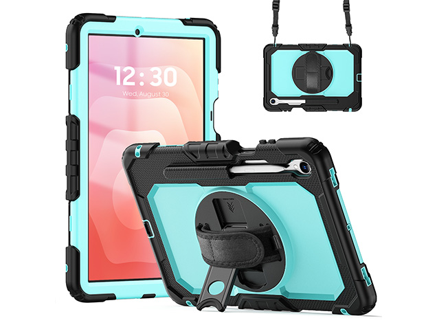 Rugged Impact Case with Strap for Samsung Galaxy Tab S11 - Turquoise