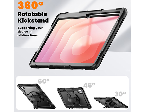 Rugged Impact Case with Strap for Samsung Galaxy Tab S11 Ultra - Black