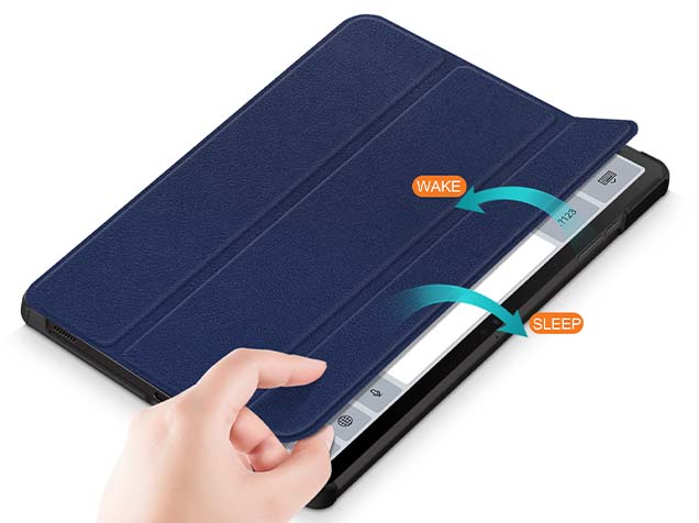 Slim Synthetic Leather Flip Case with Stand for Samsung Galaxy Tab S10 Lite - Navy