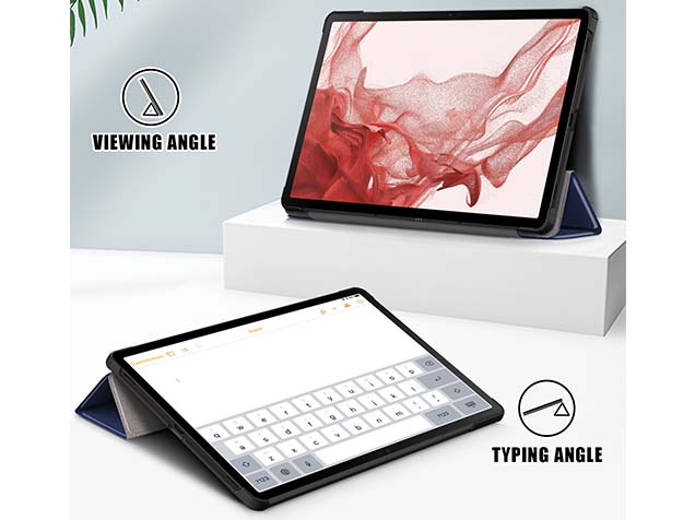 Slim Synthetic Leather Flip Case with Stand for Samsung Galaxy Tab S10 Lite - Navy