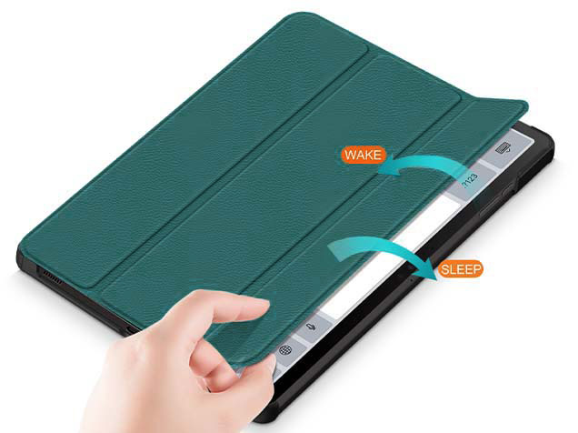 Slim Synthetic Leather Flip Case with Stand for Samsung Galaxy Tab S10 Lite - Teal