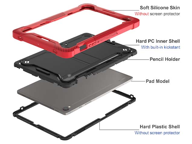 Impact Case for the Samsung Galaxy Tab S10 Lite - Black/Red