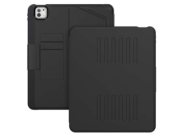 Rugged Synthetic Case with Magnetic Stand for iPad Pro 13 (2025) - Black