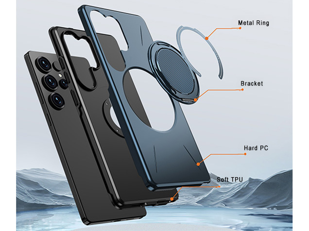 Impact Case with Ring for Samsung Galaxy S25 Ultra - Blue