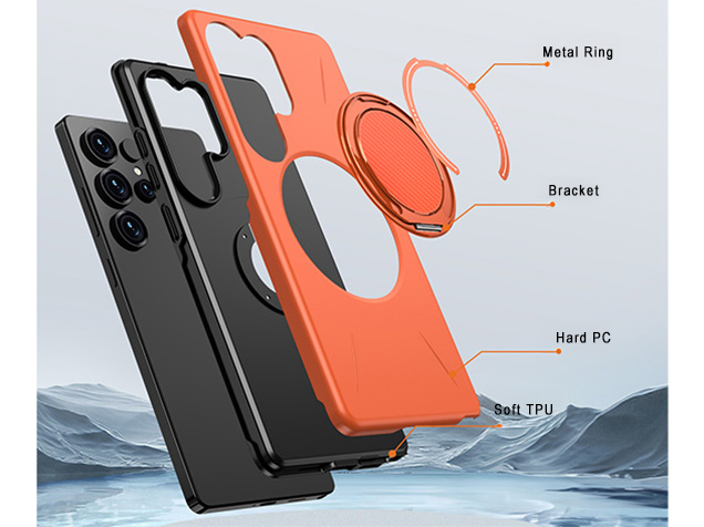 Impact Case with Ring for Samsung Galaxy S25 Ultra - Orange