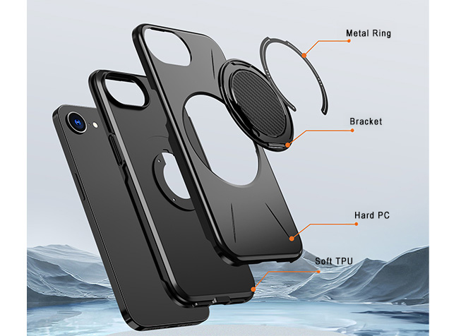 Impact Case with Ring for iPhone 16e - Black