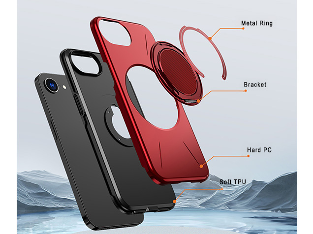 Impact Case with Ring for iPhone 16e - Red