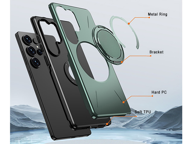 Impact Case with Ring for Samsung Galaxy S24 Ultra - Green