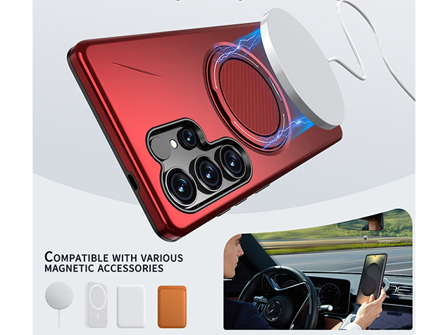 Impact Case with Ring for Samsung Galaxy S24 Ultra - Red