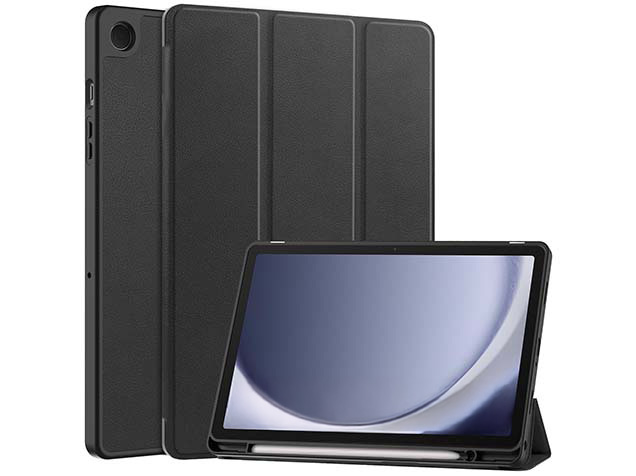 Premium Slim Synthetic Leather Flip Case with Stand for Samsung Galaxy Tab A11+ 11 inches - Black