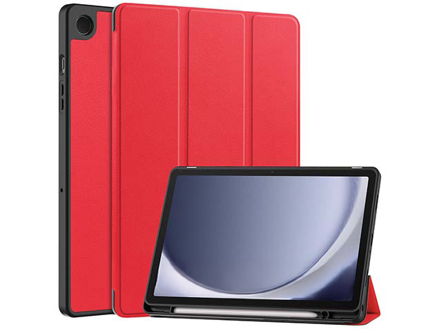 Premium Slim Synthetic Leather Flip Case with Stand for Samsung Galaxy Tab A11+ 11 inches - Red