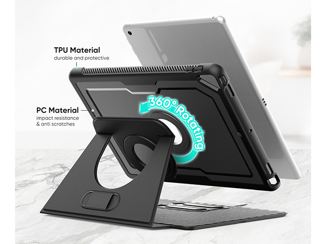 Stylish Robust Case for the iPad 10.2 (9th, 8th & 7th Gen) - Black